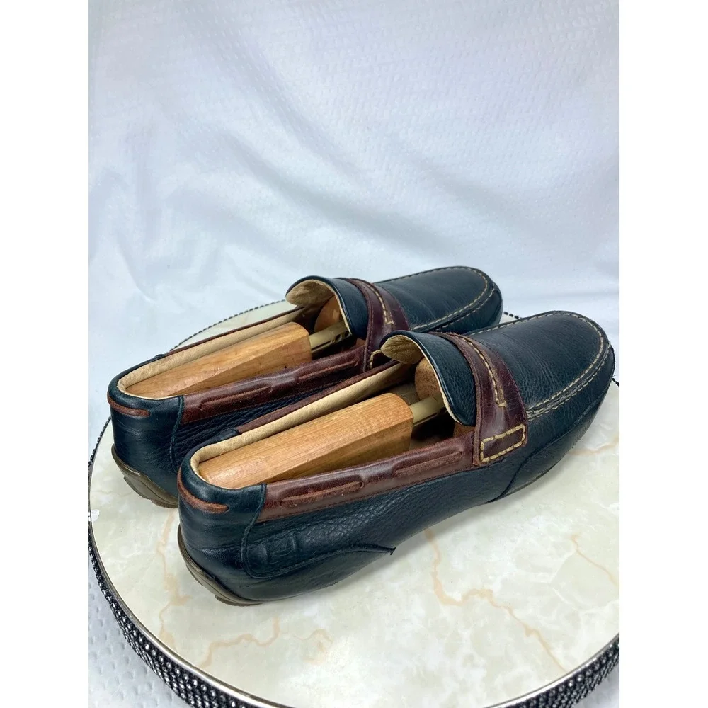 Sperry Top Sider Slip On Driving Loafer Shoes Mens Size 11 Black Leather Preppy